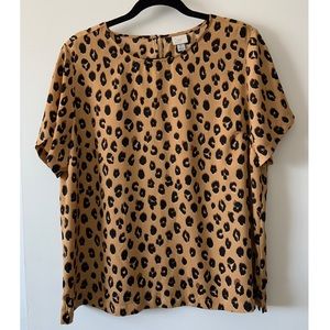 Leopard Print Silk Blouse